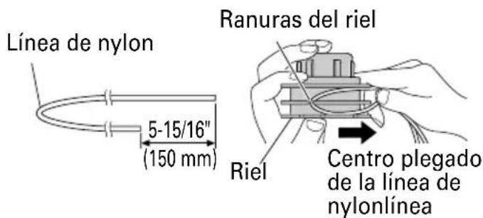 Línea de nylon 5-15/16" (150 mm) Ranuras del riel Riel Centro plegado de la línea de nylonlínea