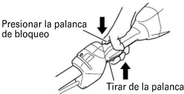 Presionar la palanca de bloqueo Tirar de la palanca