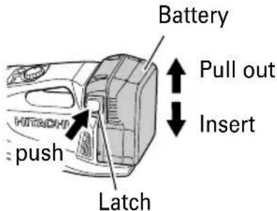 Battery Pull out Insert push Latch