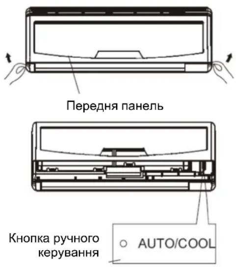 Передня панель Кнопка ручного керування AUTO/COOL