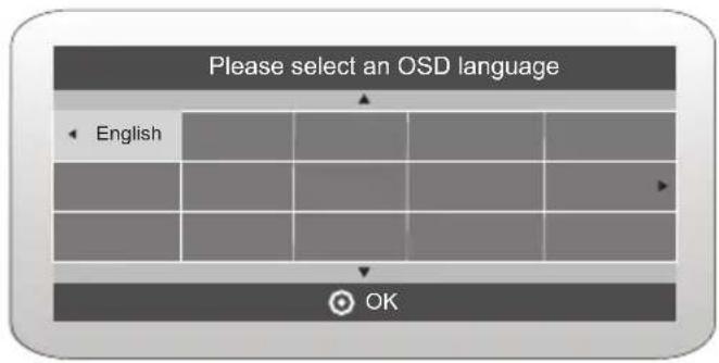 Please select an OSD language English OK