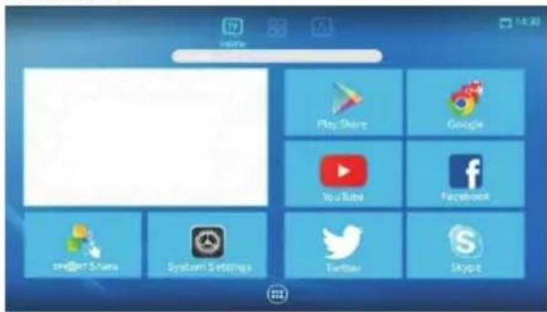Home Play Share Google YouTube Facebook smartShares System Settings Twitter Skype