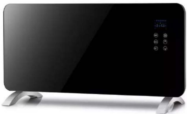 Modern flat-screen TV with black screen and control buttons (no visible text or symbols)