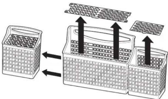FRIGIDAIRE FDB2410HIS - To remove small basket: - 1