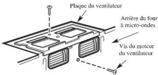 Plaque du ventilateur Arrière du four à micro-ondes Vis du moteur du ventilateur
