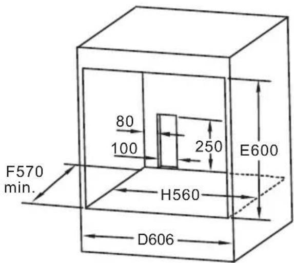 F570 min. 80 100 250 E600 H560 D606