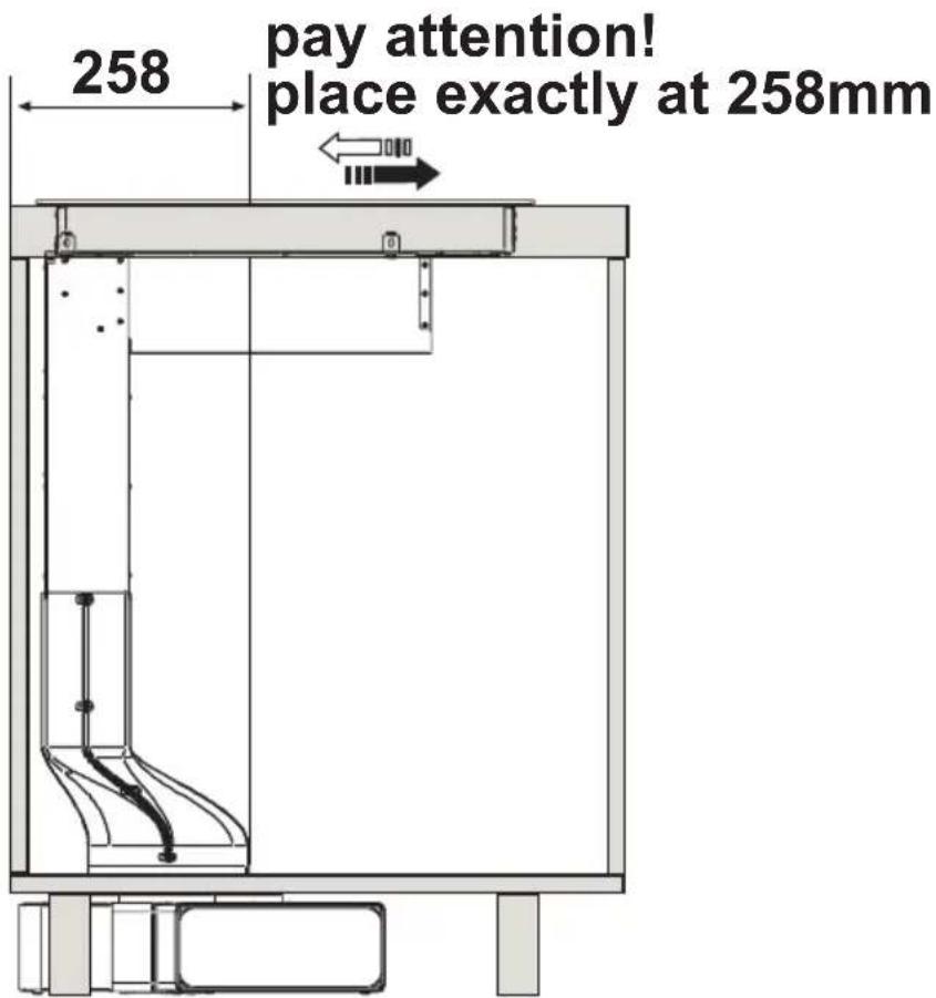 258 pay attention! place exactly at 258mm