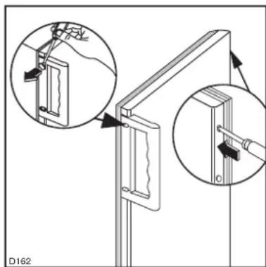 Technical diagram showing two views of a mechanical bracket with internal components, no text or symbols present