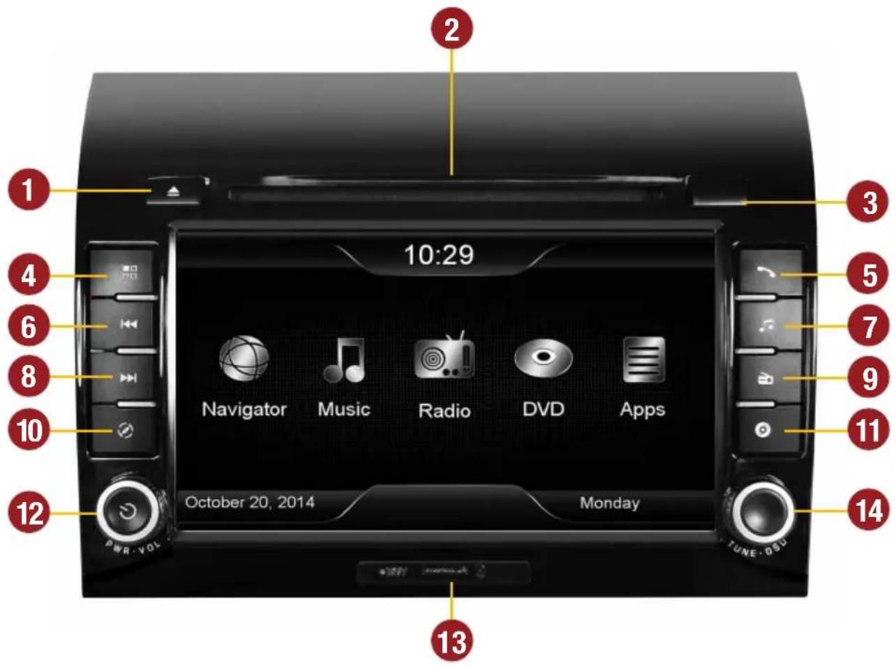 ESX Vision VNS711 FI-DUCATO (Fiat) - OPERATING ELEMENTS VNC711-FI-DUCATO - 1