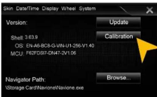 ESX Vision VNS711 FI-DUCATO (Fiat) - Calibration of the touchscreen operation - 2