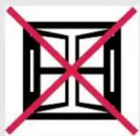 Symbol with a red X in the center of a grid, commonly used to indicate prohibition or exclusion.