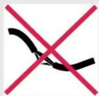Prohibition sign with red X and black curved lines, indicating no text or symbols beyond the crossed-out symbol.