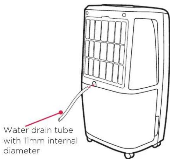 Water drain tube with 11mm internal diameter