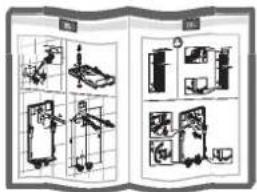 Technical diagram showing exploded view and assembled views of mechanical components with Chinese labels