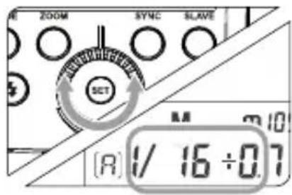 ZOOM SYNC SLAVE SET R 1/ 16 ÷ 0.7