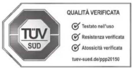 QUALITÀ VERIFICATA ✓ Testato nell'uso ✓ Resistenza verificata ✓ Atossicità verificata tuev-sued.de/ppp20150