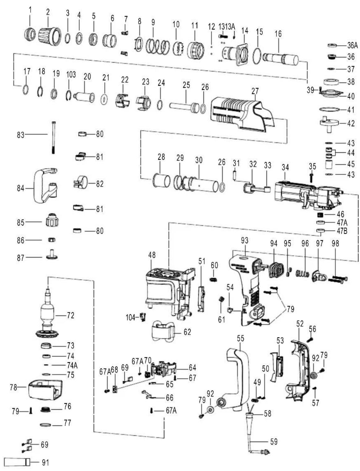 Ferm HDM1049P - Spare parts list - 1