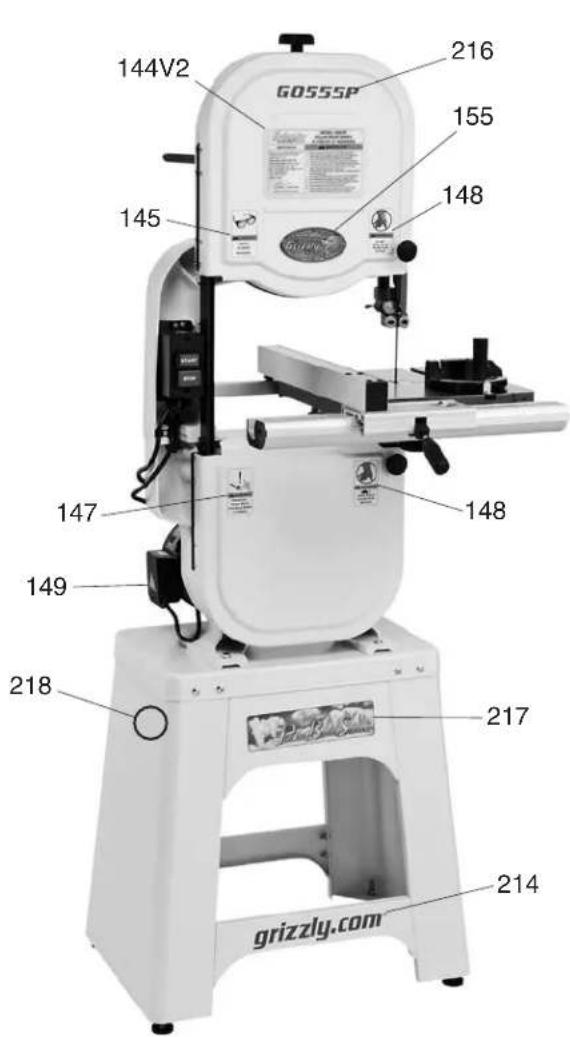 Grizzly G0555P - Main Parts List - 3