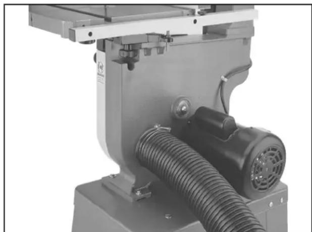 Grizzly G0555P - To connect a dust collection hose: - 1