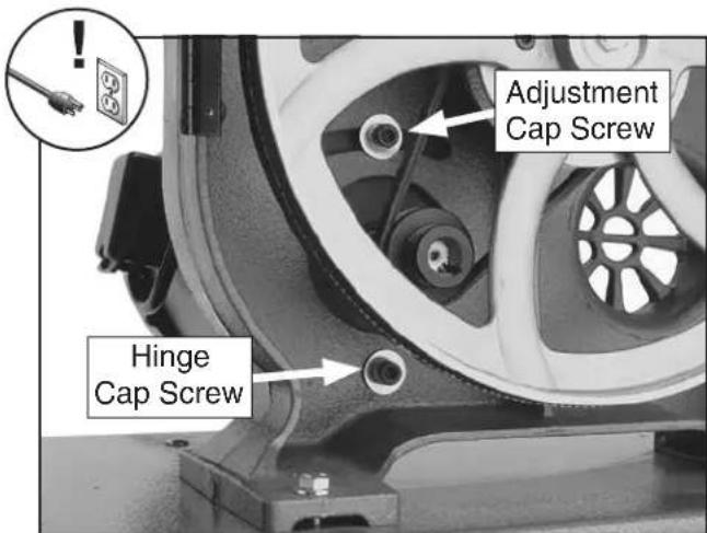 Grizzly G0555P - To change the blade speed: - 1