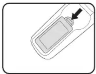 BENQ LW21 - Replacing the remote control battery - 1