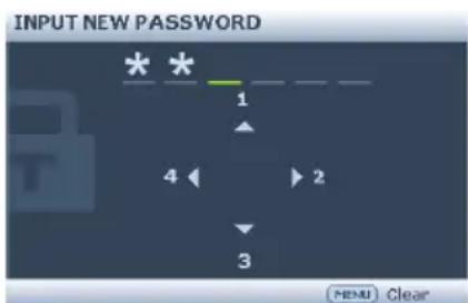 INPUT NEW PASSWORD * * 1 4 2 3 (NEM) Clear