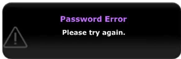 Password Error Please try again.