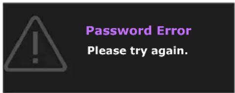 Password Error Please try again.