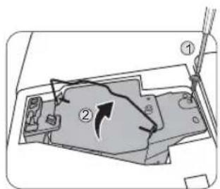 Diagram showing a mechanical or electrical component with labeled parts and directional arrows indicating movement or flow.