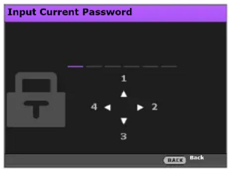 Input Current Password 1 4 ← 2 3 BACK Back