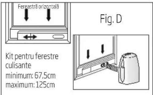 Fereastră orizontală Kit pentru ferestre culisante minimum: 67,5cm maximum: 125cm Fig. D