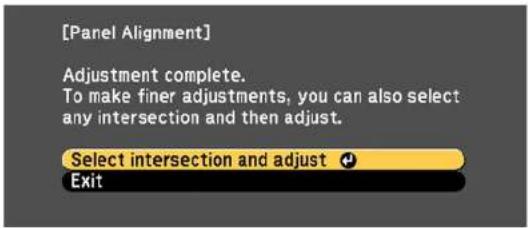 [Panel Alignment] Adjustment complete. To make finer adjustments, you can also select any intersection and then adjust. Select intersection and adjust ⚙ Exit