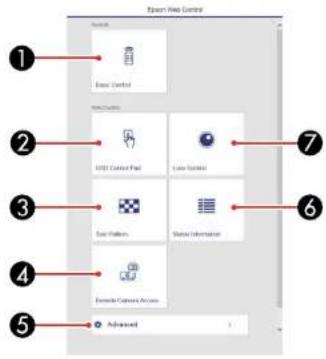 Expert Web Control 1 2 3 4 5 Advanced 6 7 Basic Control 8 HKEY Control Pad Local Control Dual Patterns Global Information Remote Control Access