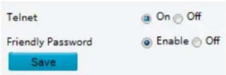 Telnet Friendly Password Save On Off Enable Off