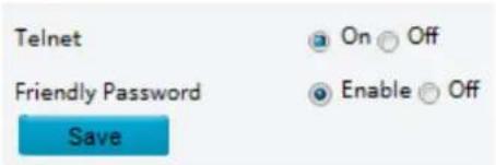 Telnet Friendly Password Save On Off Enable Off