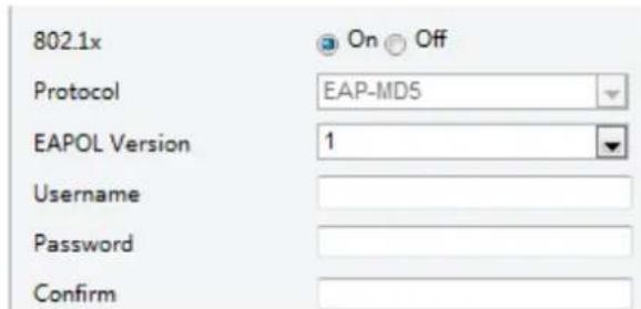 802.1x On Off Protocol EAP-MDS EAPOL Version 1 Username Password Confirm