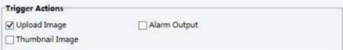 Trigger Actions ✓ Upload Image □ Alarm Output □ Thumbnail Image