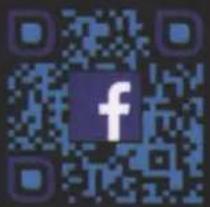 QR code with central Facebook logo, likely for social media linking or scanning