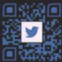 QR code with Twitter logo in the center, likely linking to a social media or digital content.