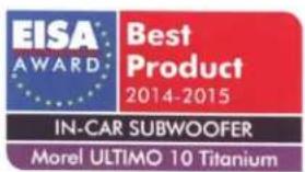 EISA AWARD Best Product 2014-2015 IN-CAR SUBWOOFER Morel ULTIMO 10 Titanium