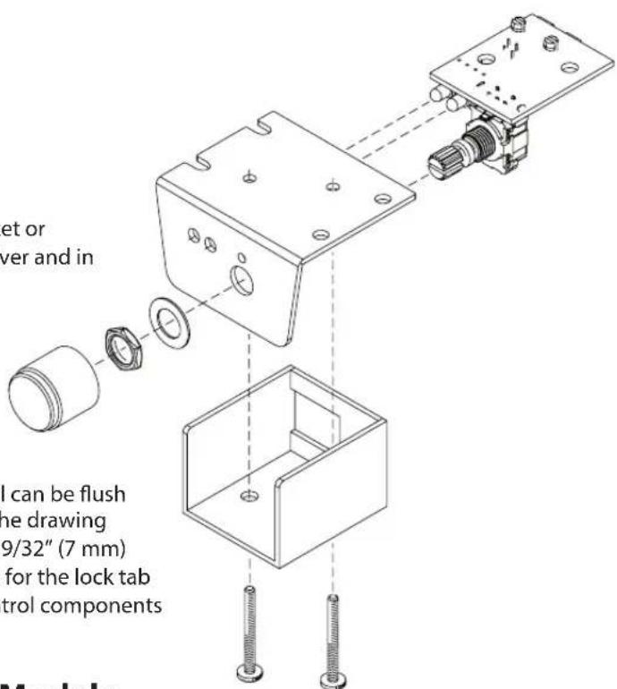 et or ver and in I can be flush ne drawing 9/32" (7 mm) for the lock tab trol components Models
