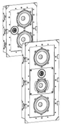 PSB C-LCR - Enclosed Models - In-Wall (W) and In-Ceiling (C) applications. - 1