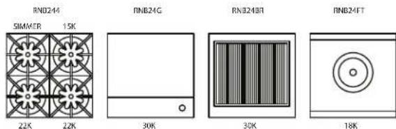 RNB244 SIMMER 15K 22K 22K RNB24G 30K RNB24BR 30K RNB24FT 18K