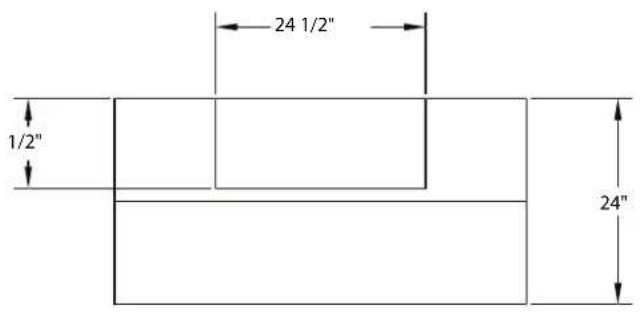 24 1/2" 1/2" 24"
