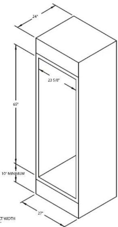 24" 65" 10" MINIMUM 23 5/8" 27" ST WIDTH
