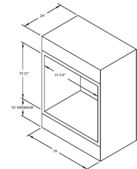 24° 32.25° 10' MINIMUM 35 5/8" 39
