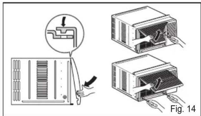 Diagram illustrating airflow or ventilation process with labeled components and directional arrows, including a magnified view of the air duct.