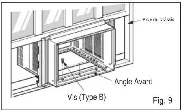 Piste du châssis Angle Avant Vis (Type B) Fig. 9
