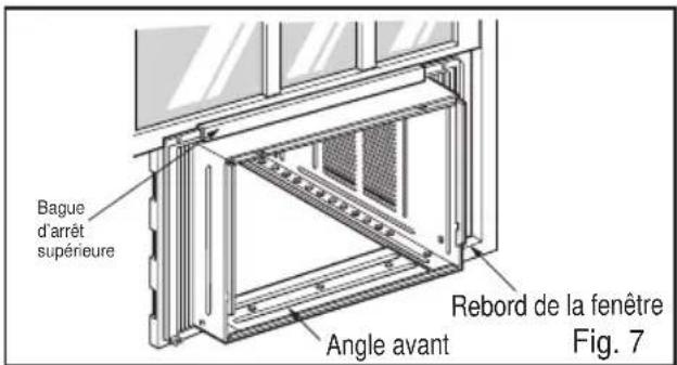 Bague d'arrêt supérieure Angle avant Rebord de la fenêtre Fig. 7