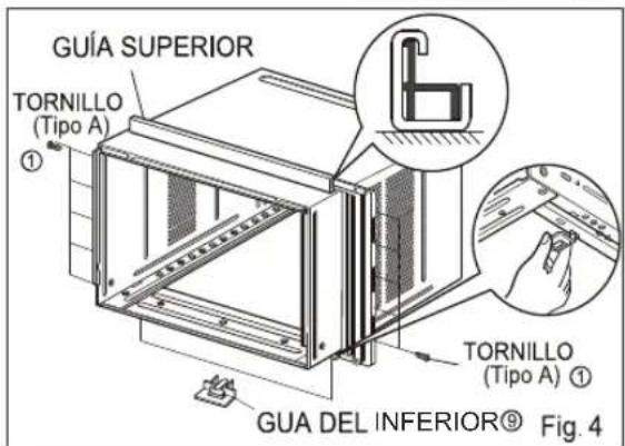 GUÍA SUPERIOR TORNILLO (Tipo A) ① GUA DEL INFERIOR® Fig. 4 TORNILLO (Tipo A) ①